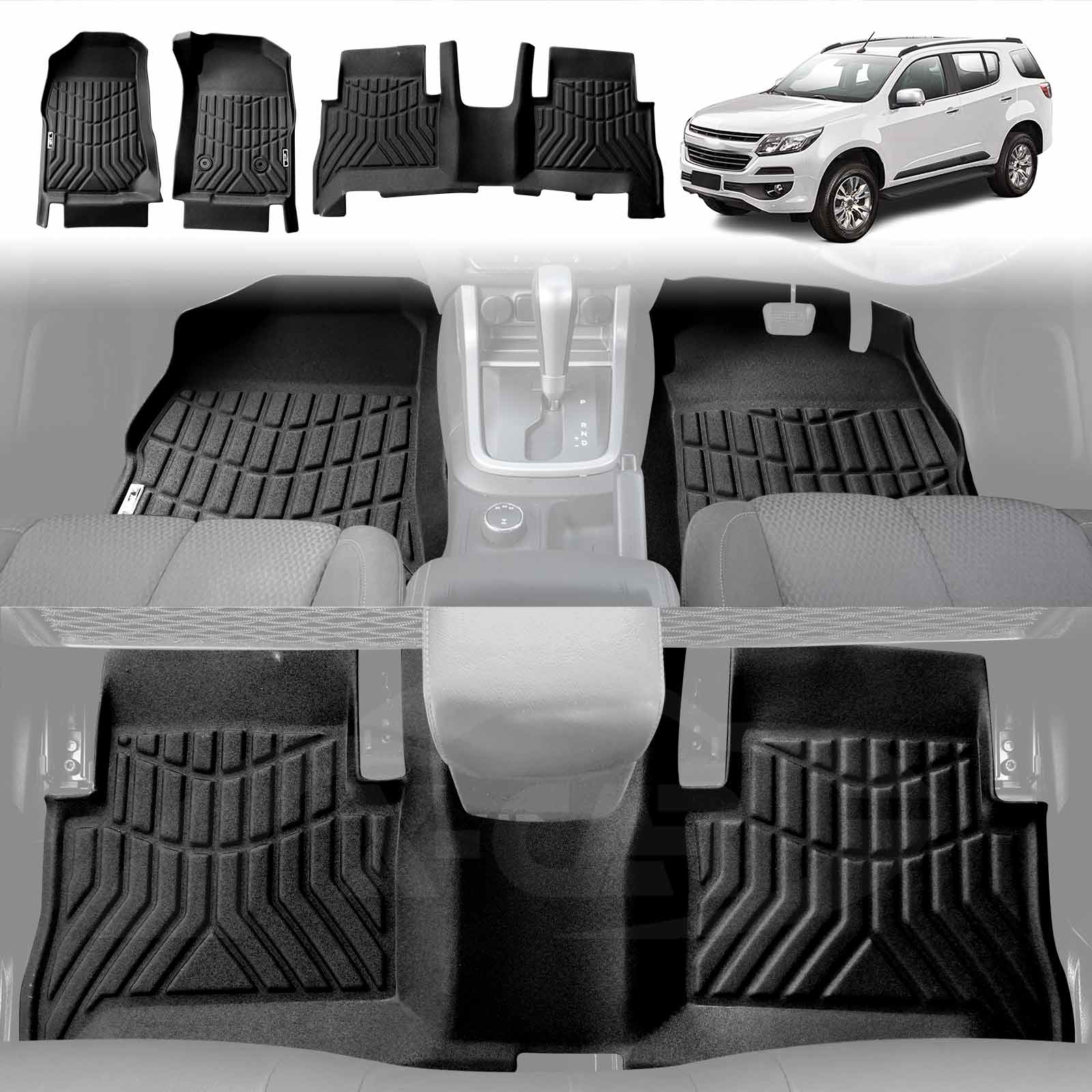 3D AllWeather Floor Mats for Holden Trailblazer 20162022 XCAR