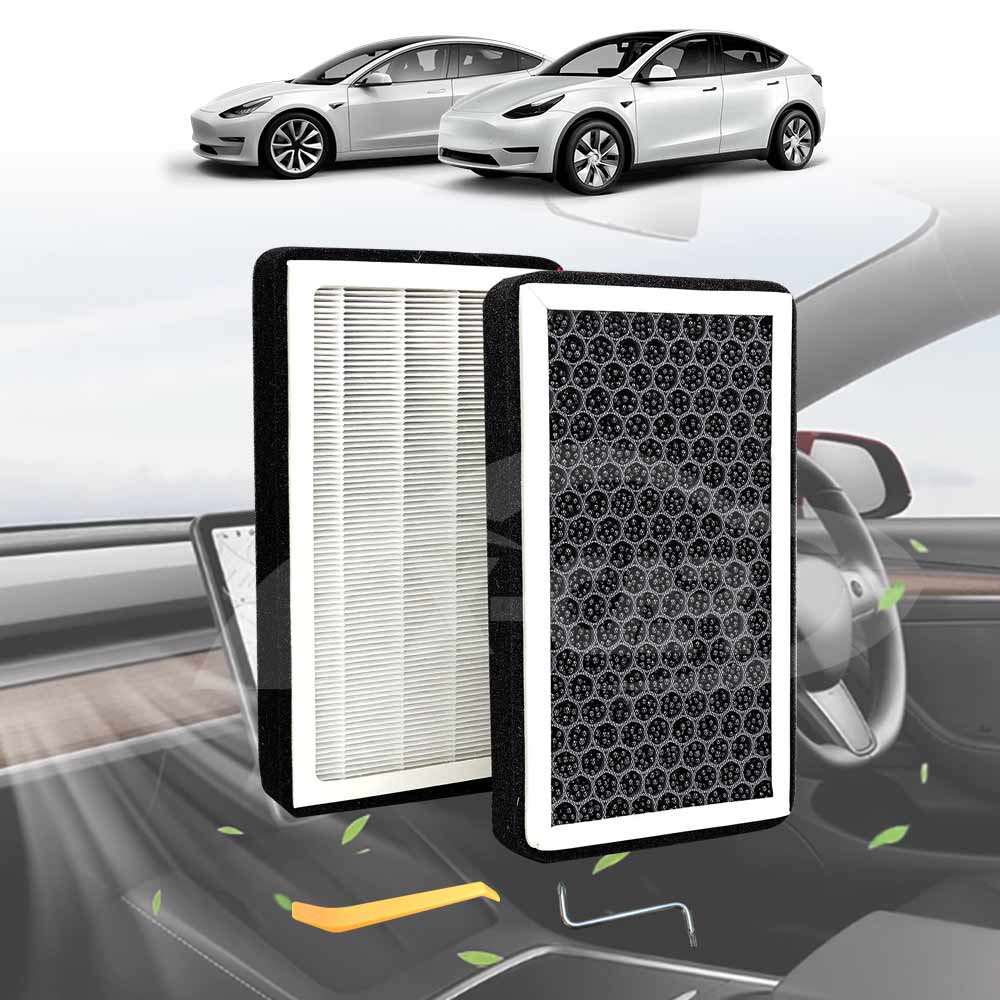 MangWany Filtre à air à charbon actif HEPA pour Tesla Model 3/Y