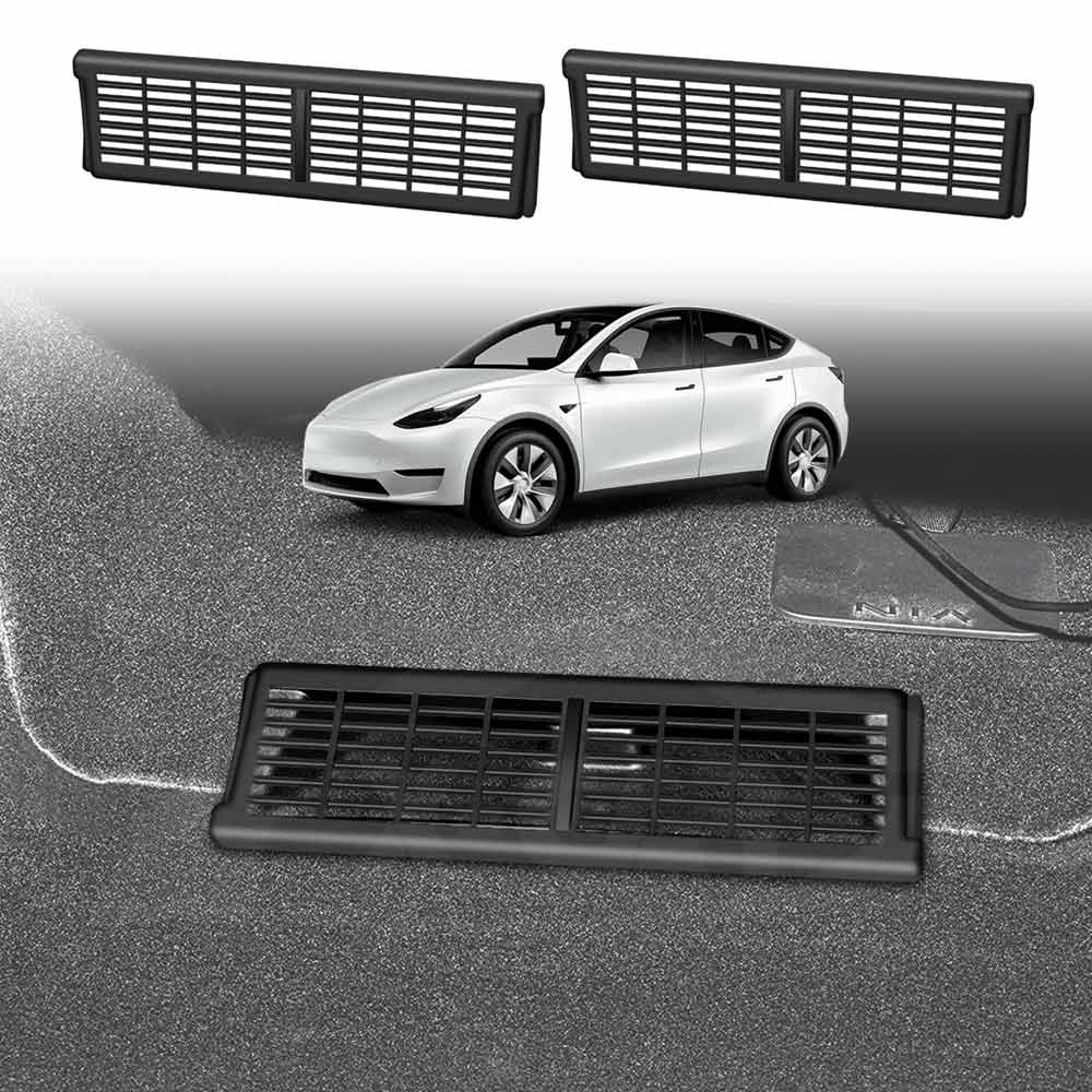 Tesla Model 3, Y Rear Under Seat Air Vent Covers, Screen Mesh, Pair, 2
