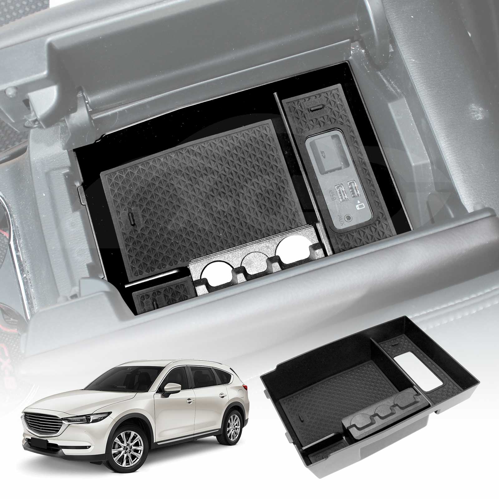 Armrest Organizer Tray for Mazda CX8 CX-8 2018-2024 Storage Box| X-CAR
