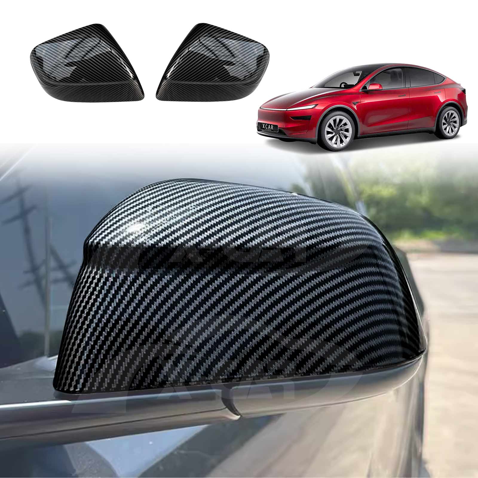 Rear View Mirror Trim Cover for Tesla Model Y L 6-Seat 2026