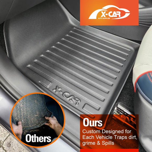 3D Floor Mats for Kia Seltos 2019-Onwards All-Weather Car Liners