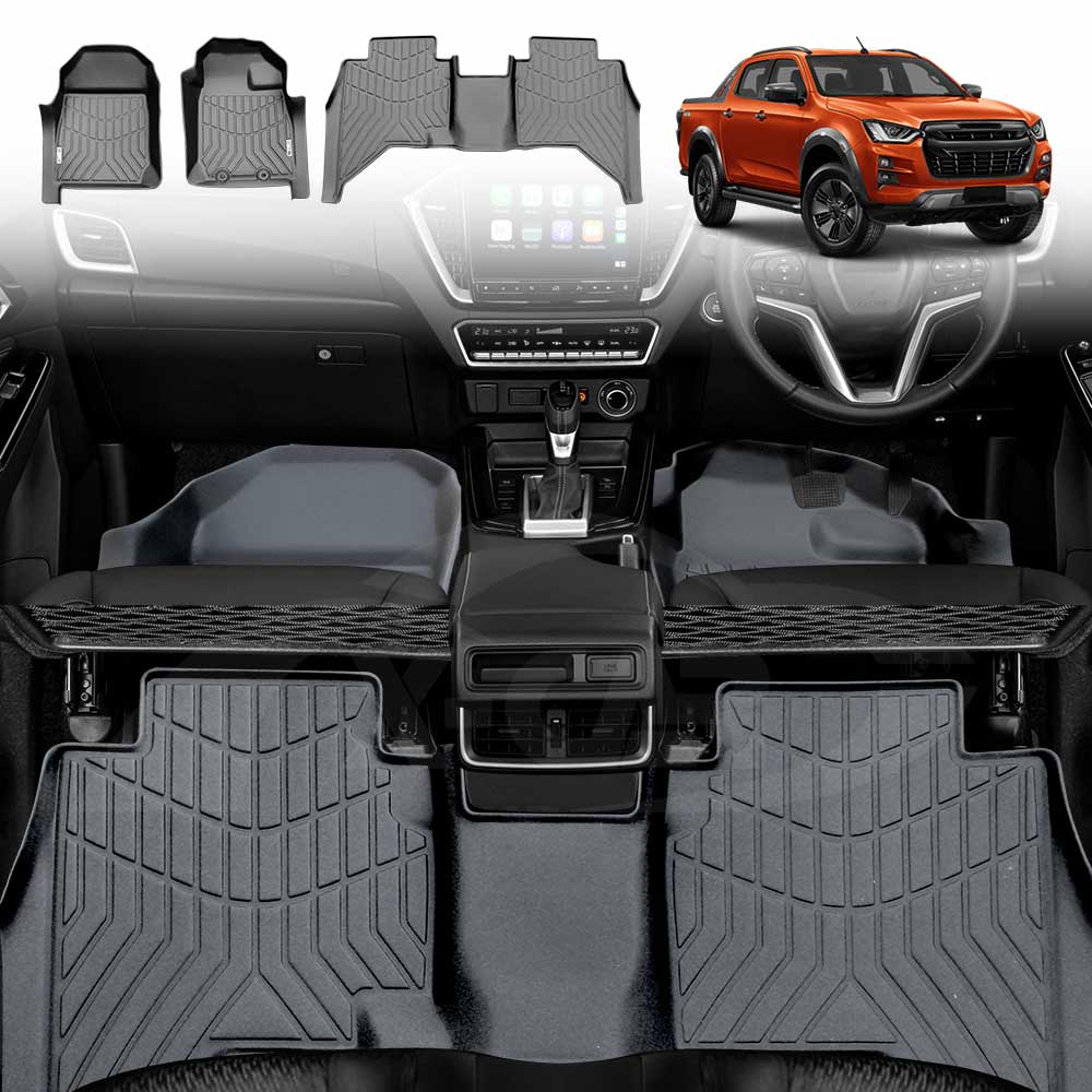 3D AllWeather Floor Mats for ISUZU DMAX DMAX Dual Cab 20202024 XCAR