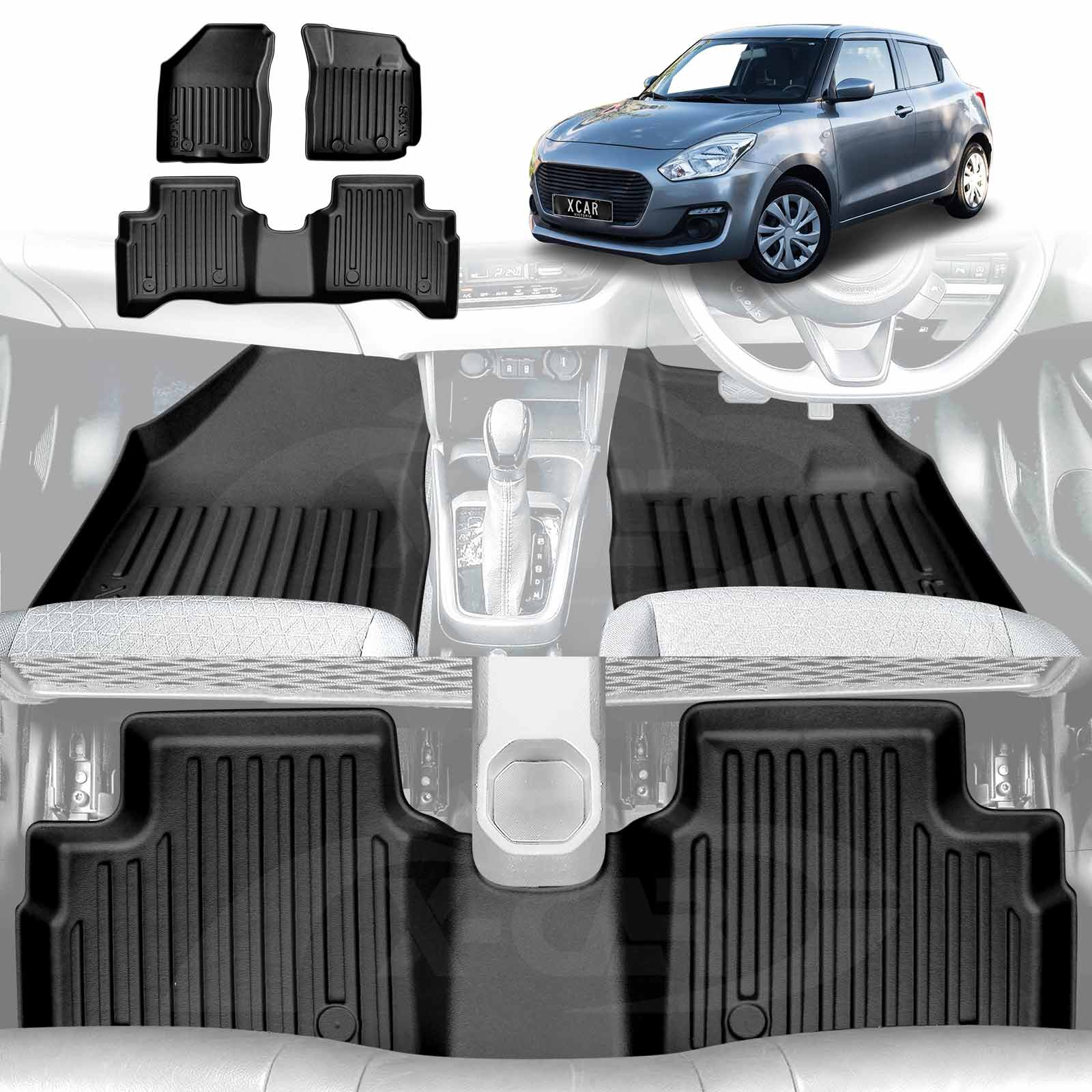 Yee Pin 12-delige set rubberen antislipmatten voor auto-interieur Suzuki Swift 2017 2018 2019 2020 2021 Yee Pin 12-delige set rubberen antislipmatten voor auto-interieur Suzuki Swift 2017 2018 2019 2020 2021