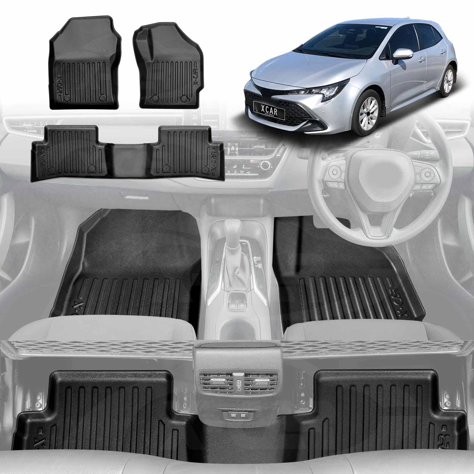 ELMASLINE Auto-Fußmatten Gummi (4 St), für TOYOTA