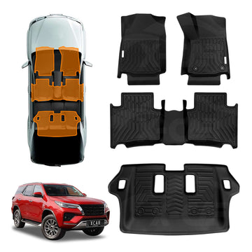 3D Floor Mats for Toyota Fortuner 2015-Onwards All-Weather Liners
