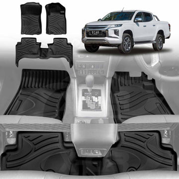 3D Floor Mats for Mitsubishi Triton MQ MR Double Cab 2015-2024 All-Weather Car Liners