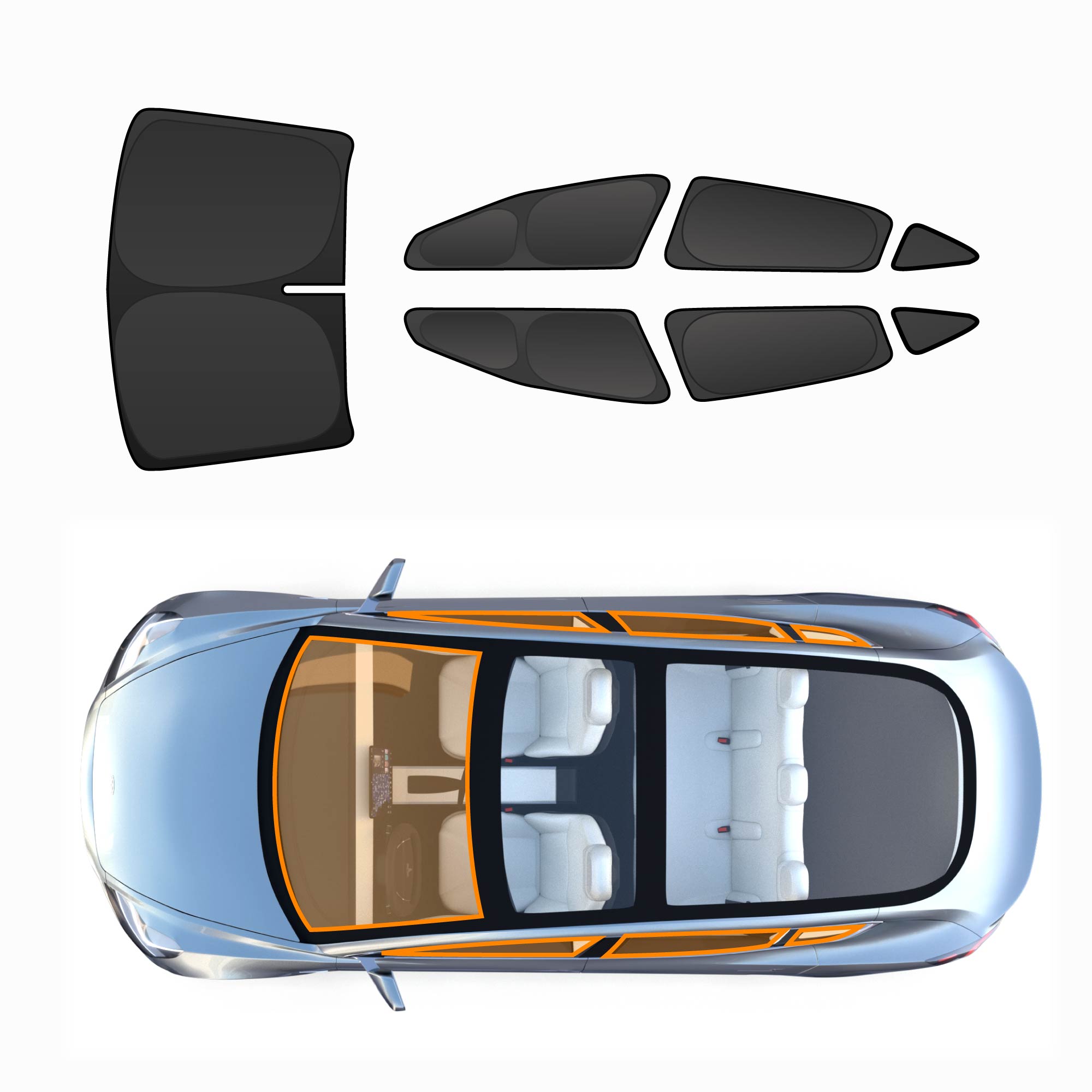 Window Sunshade Block Cover for Tesla Model 3 2017-2023