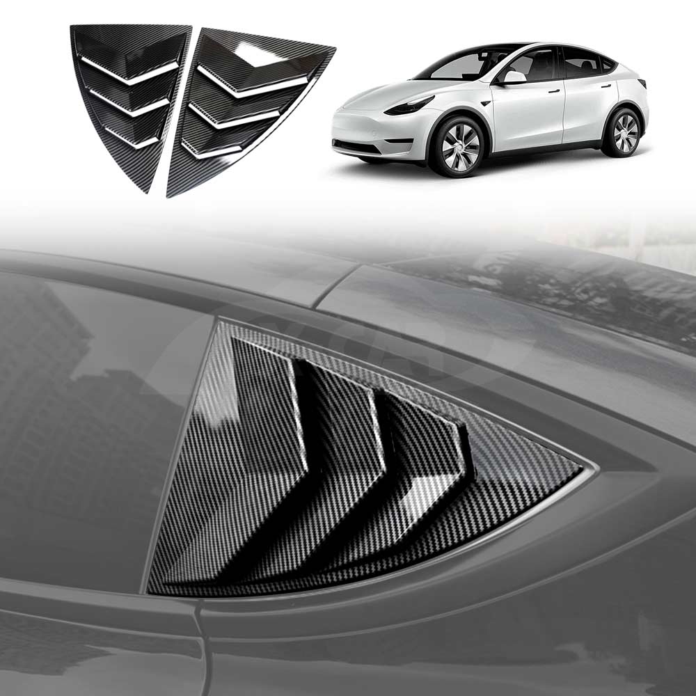 Tesla Model Y Louvers Air Vent Scoop Cover Shade Carbon Fiber Style Rear  Side Port Window Decoration Accessories