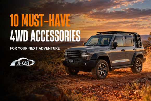 X-CAR 10 Must-Have 4WD Accessories for Your Next Adventure – Explore the Australian Outback with a fully equipped off-road SUV.