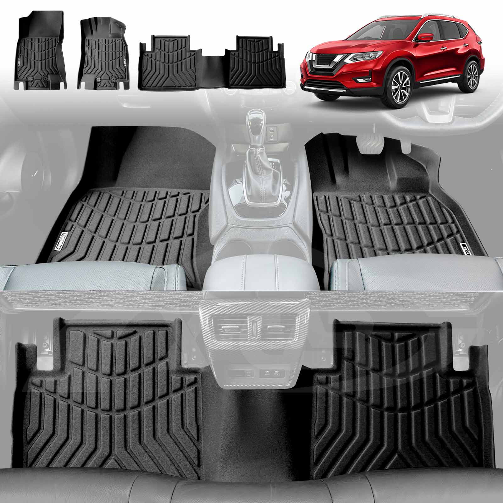 3D All-Weather Floor Mats for Nissan X-Trail XTRAIL T32 2013-2022 X-CAR