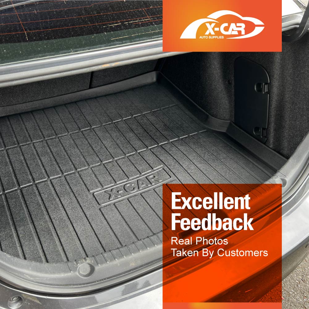 EAccessoriesUsa Black Custom Fit Cargo Mat / Trunk Liner For Mazda3 Sedan 2014-2018 – Waterproof & Easy To Clean