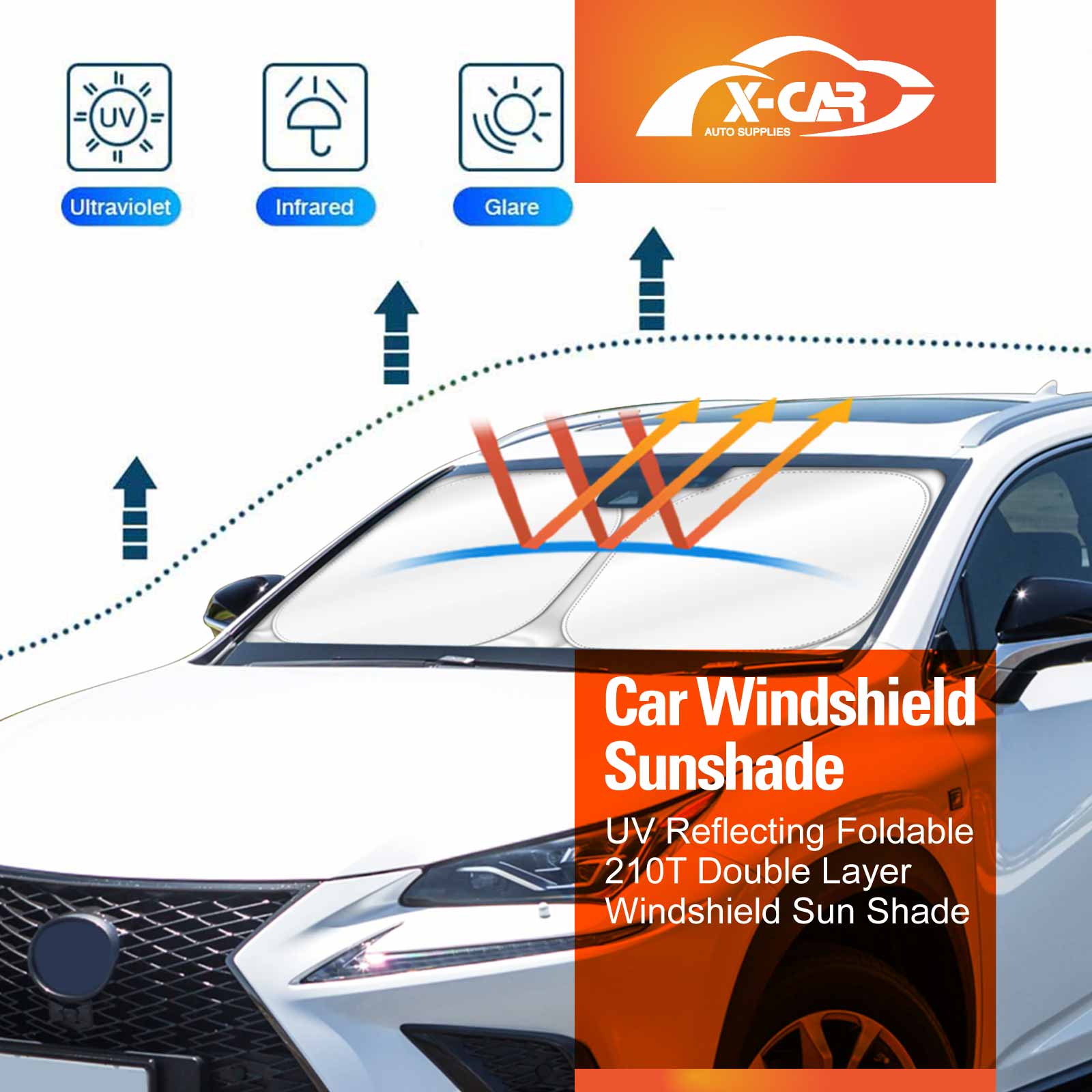 WindScreen Sun Shade For Lexus NX Series NX200 NX200t NX300 NX300h 2014-2021