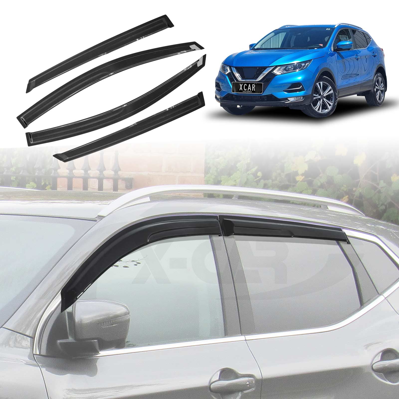 WeatherShields for Nissan QASHQAI 2014-2021 Car Weather Shields Wind Deflectors Sun Visors