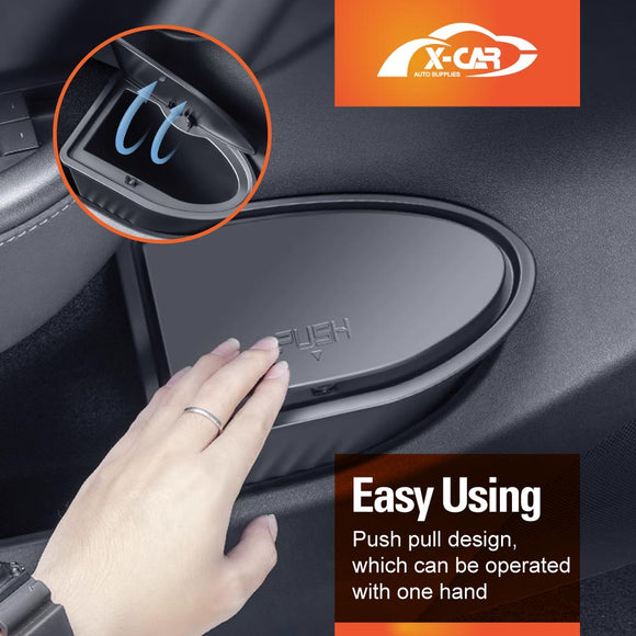 Tesla Model Y 2021-2025 Front Door Side Trash Can with Lid Storage Bin Set of 2