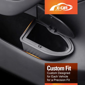Tesla Model Y 2021-2025 Front Door Side Trash Can with Lid Storage Bin Set of 2 - 0