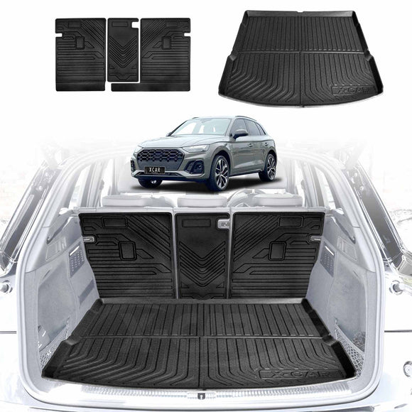 Boot Liner Back Seat Protector for Audi Q5 SQ5 2017-Onwards All Weather Heavy Duty Cargo Car Trunk Kick Mats