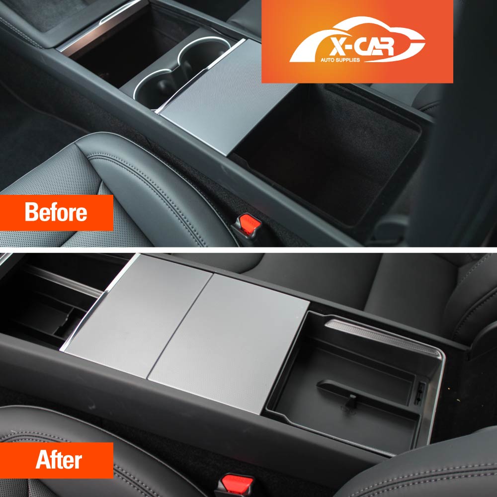 Tesla Model 3 Highland 2023-2025 Centre Console Organizer Tray Storage Container with Silicone Mat - 0