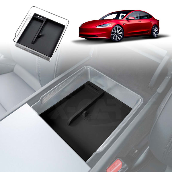 TOPABYTE Center Console Organizer for Tesla Model 3 Highland 2024 Flocked  Centre Console Storage Organizer Tray Tesla Highland Accessories (Pack of 3)  : : Automotive