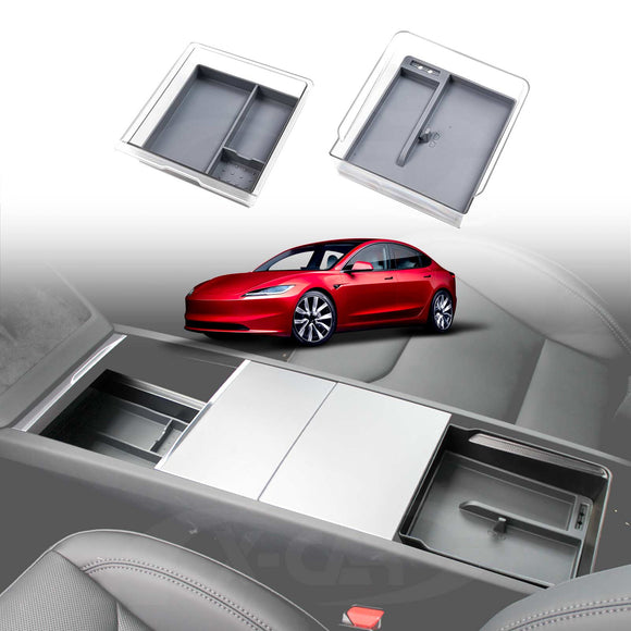 Tesla Model 3 Highland 2023-2025 Centre Console Organizer Tray Storage Container with Silicone Mat