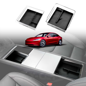 NEW Tesla Model 3 Highland 2024 Premium Centre Console Organizer Tray Storage Box Drawer Container with Silicone Mat