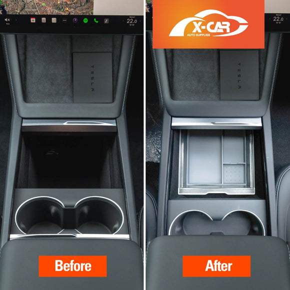 Tesla Model Y Juniper Centre Console Organizer Tray Storage Container with Silicone Mat 2025-Onwards