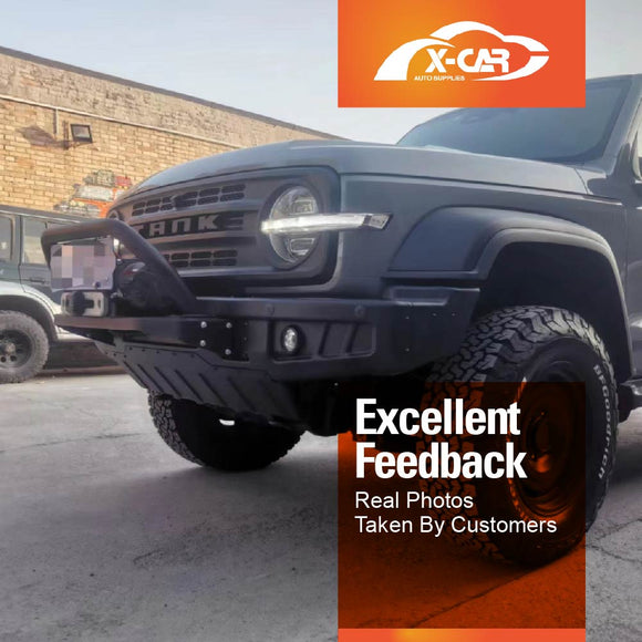 Front Bumper Grille with Led Light for GWM Tank 300 2023-2025 Mesh Frame Exterior