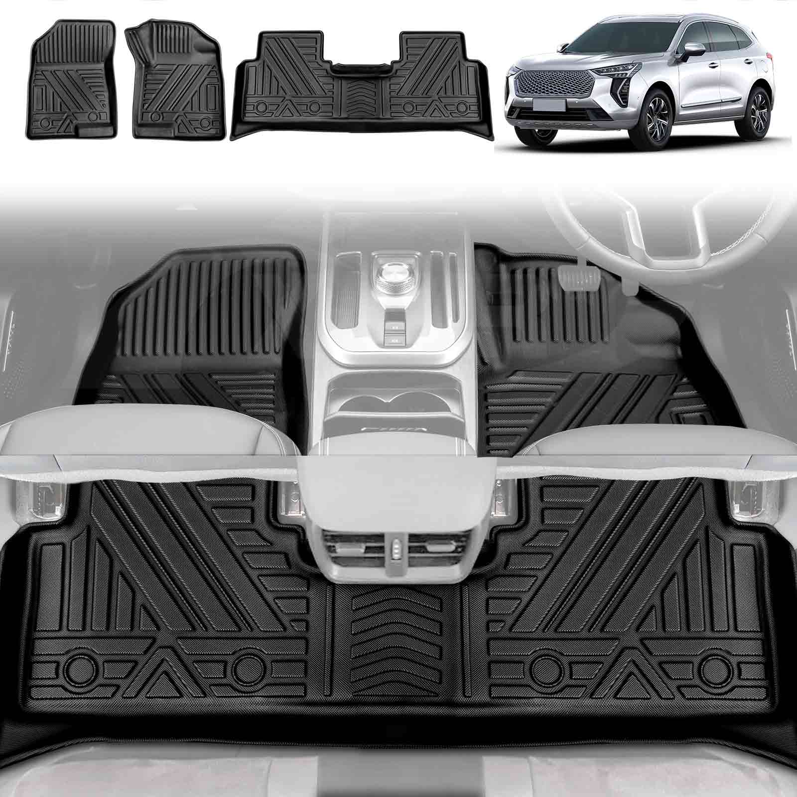 3D Floor Mats for Haval Jolion 2021-2025 All-Weather Liners