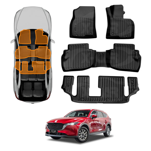 3D Floor Mats for Mazda CX-8 CX8 2018-2024 All-Weather Car Liners