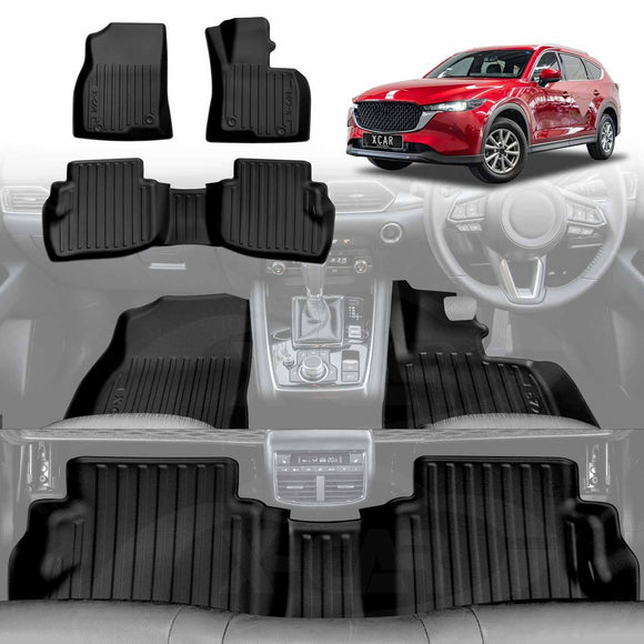 3D Floor Mats for Mazda CX-8 CX8 2018-2024 All-Weather Car Liners