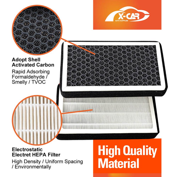 For Tesla Model 3 Model Y 2023 Hepa Activated Carbon Air Filter 2 Pieces  Set Air Conditioner Filter Element Replacement