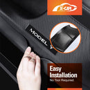 Tesla Model Y 2021-2025 Front and Rear Door Sill Protector Carbon Fiber Style-8