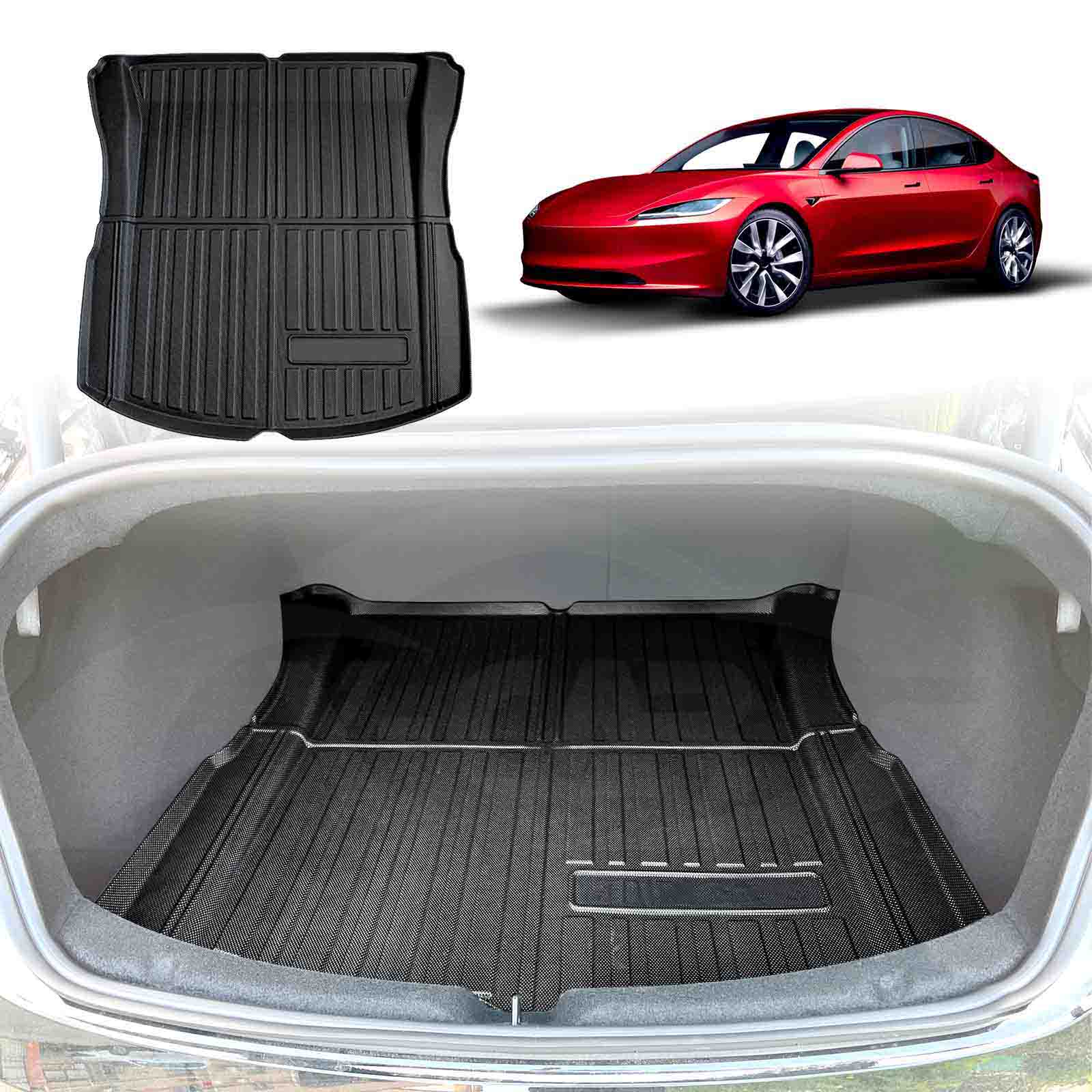 Tesla Model 3 Highland 3D All-Weather Interior Liners for Boot Frunk Cargo Mats 2023-2025