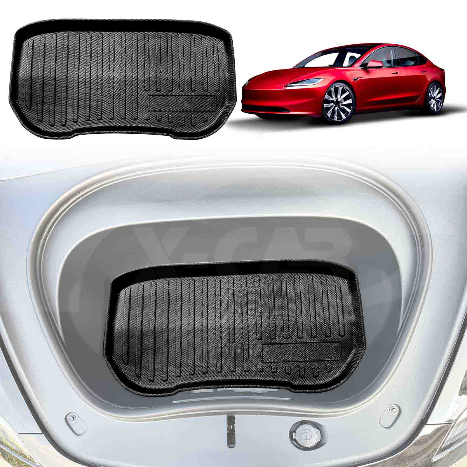 Tesla Model 3 Highland 3D All-Weather Interior Liners for Boot Frunk Cargo Mats 2023-2025