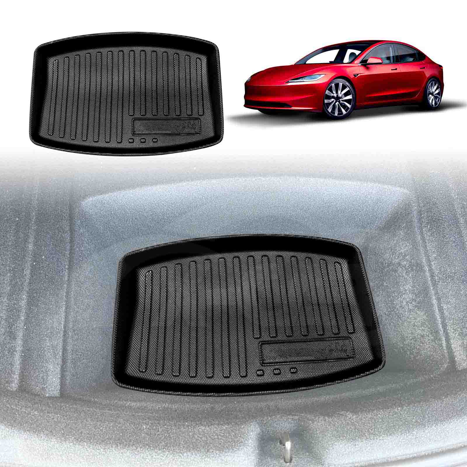 Tesla Model 3 Highland 3D All-Weather Interior Liners for Boot Frunk Cargo Mats 2023-2025