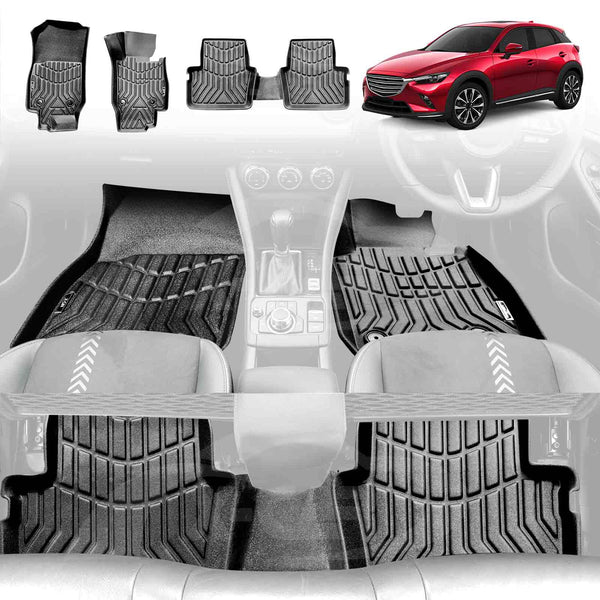 Floor Mats for Mazda CX-3 CX3 2015-2024 All-Weather 3D Carpet Liners