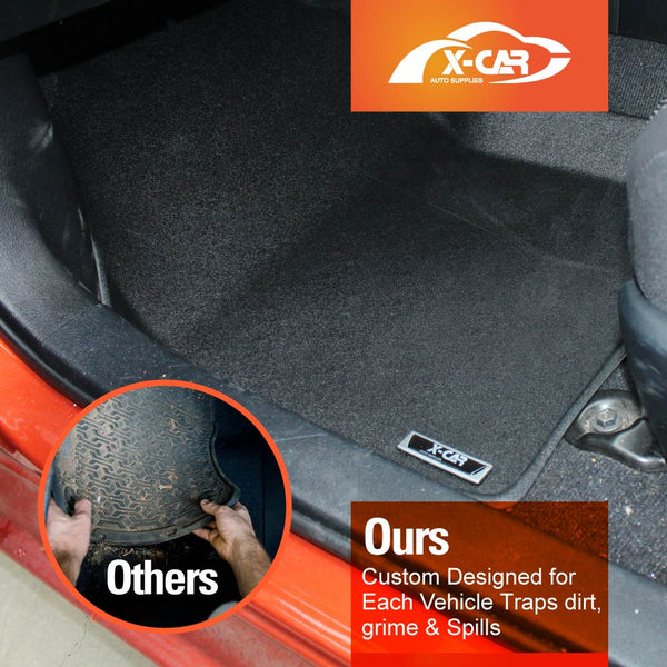 CHEDA All-Weather TPE Floor Mats 2-Row For Toyota Corolla Sedan 2020-2024 (Black)