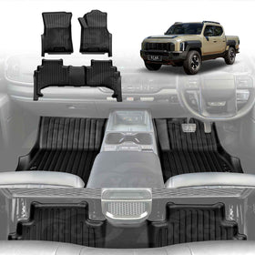 3D Floor Mats for Kia Tasman 2025-Onwards All-Weather Car Liners