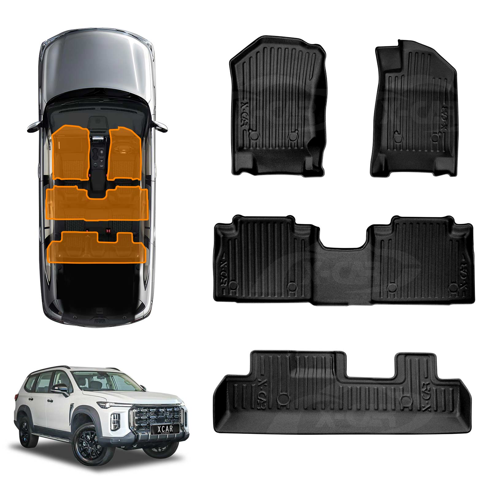 3D Floor Mats for LDV D90 2025-Onwards All-Weather Car Liners