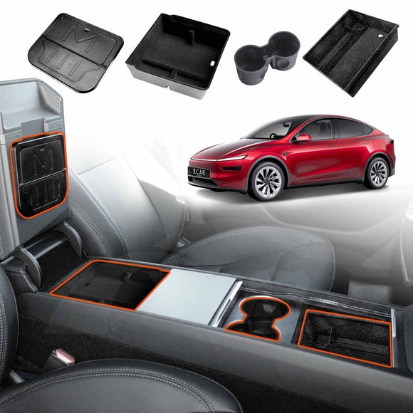 Centre Console Organizer Tray for Tesla Model Y Juniper 2025-Onwards Armrest Storage Box Cup Holder Interior Accessories