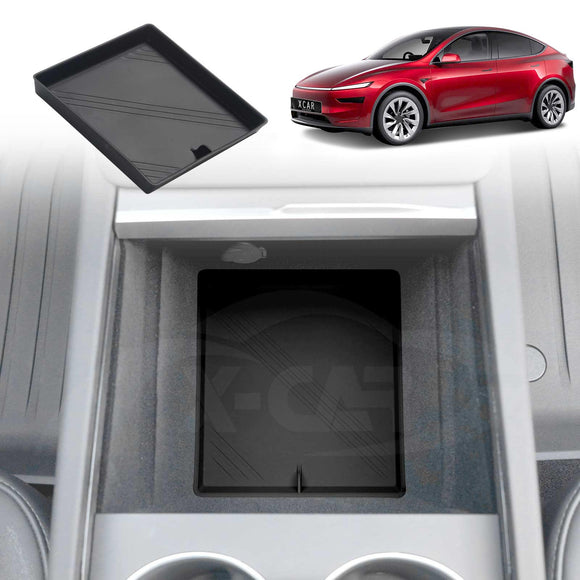 Organizer Pad Set for Tesla Model Y Juniper 2025-Onwards Center Console Armrest Storage Cup Holder Coaster Soft Silicone Non-Slip Mat