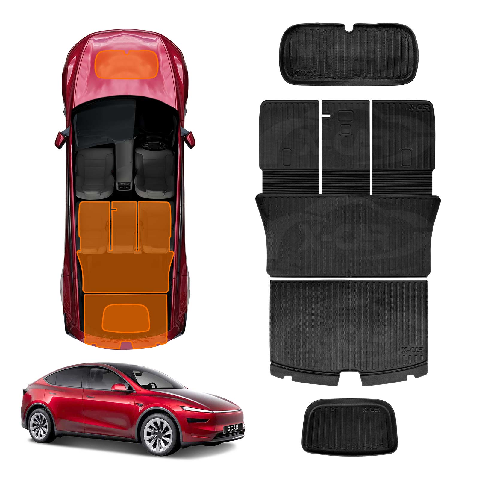 Tesla Model Y Juniper Interior Liners Set 3D All-Weather Cargo Mats ...