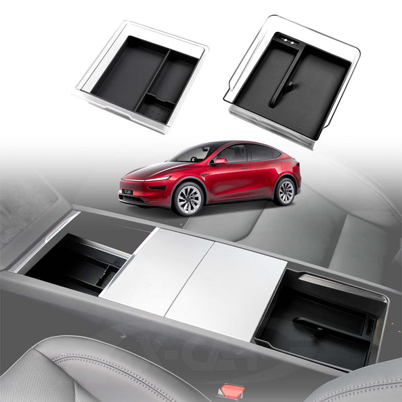 Tesla Model Y L 6-Seat 2026-Onwards Centre Console Organizer Tray Storage Container with Silicone Mat