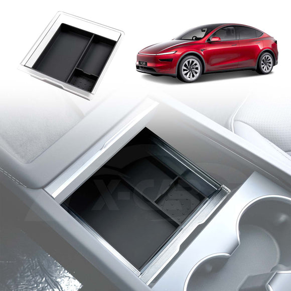 Tesla Model Y L 6-Seat 2026-Onwards Centre Console Organizer Tray Storage Container with Silicone Mat