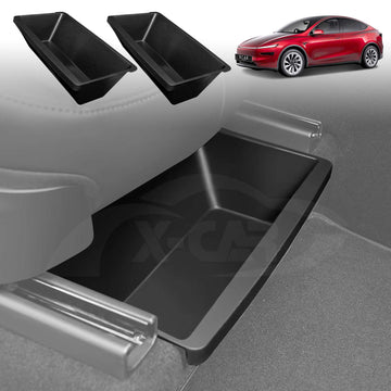 Car Under Seat Storage Box for Tesla Model Y L 6-Seat 2026-Onwards Front Seats Organizer Tray