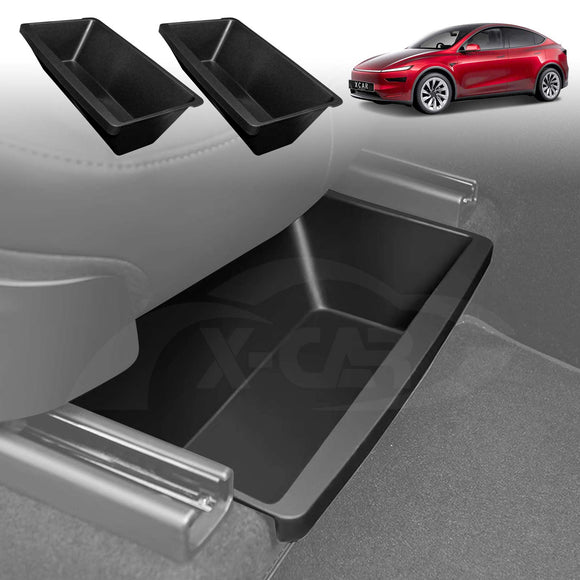 Car Under Seat Storage Box for Tesla Model Y L 6-Seat 2026-Onwards Front Seats Organizer Tray