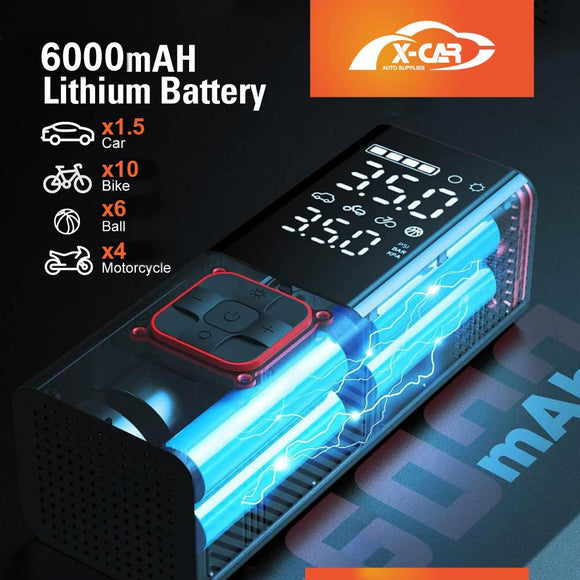 Portable Air Compressor Pump with Digital Pressure Gauge Rechargeable (2024 Upgraded Version)