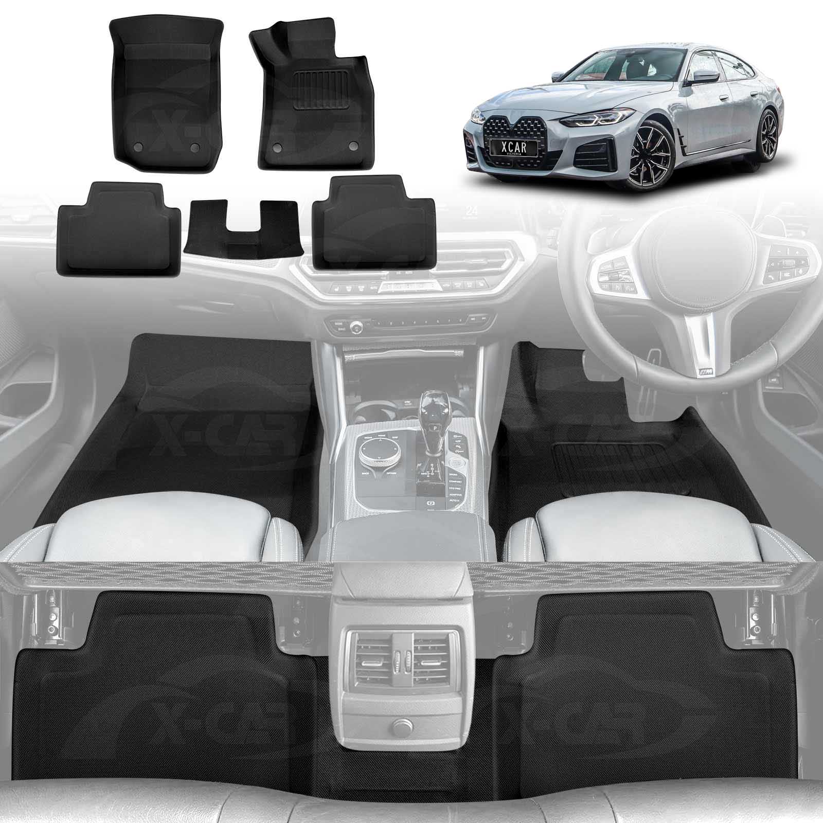 3D Floor Mats for BMW 4 Series G26 Hatch 2021-2024 All-Weather Car Lin ...