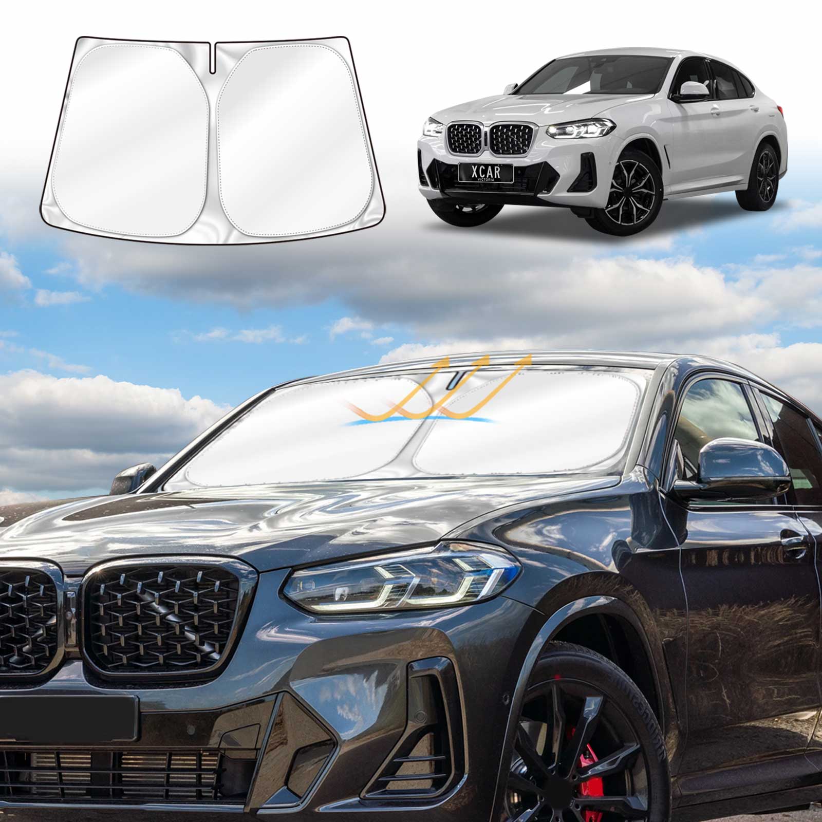 WindScreen Sun Shade for BMW X4 G2 2018-2025 WindShield Blind