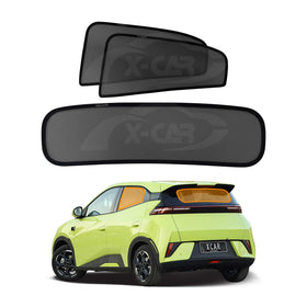 X-CAR window sun shades installed on BYD Atto 1 car windows.
